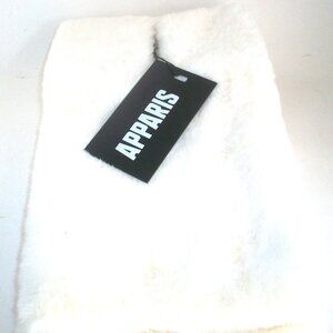 NWT APPARIS White Faux Fur Scarf-Wrap-Neck Warmer-Muffler -Muff